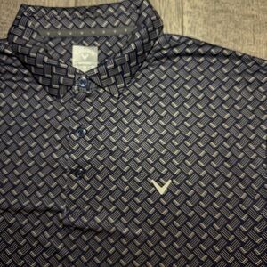 Callaway Opti-Dri Polo Shirt Allover Print Golf Clubs Men’s Size XL Logo NWoT